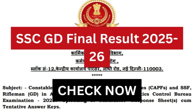 SSC GD Final Result 2025-26