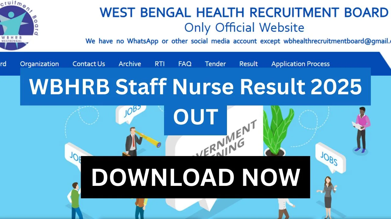 WBHRB Staff Nurse Result 2025 OUT