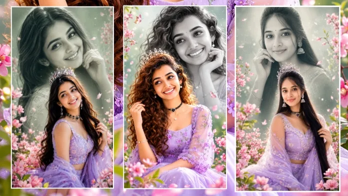 Beautiful South Indian Flower Stylish Portrait Trending Edit Prompt