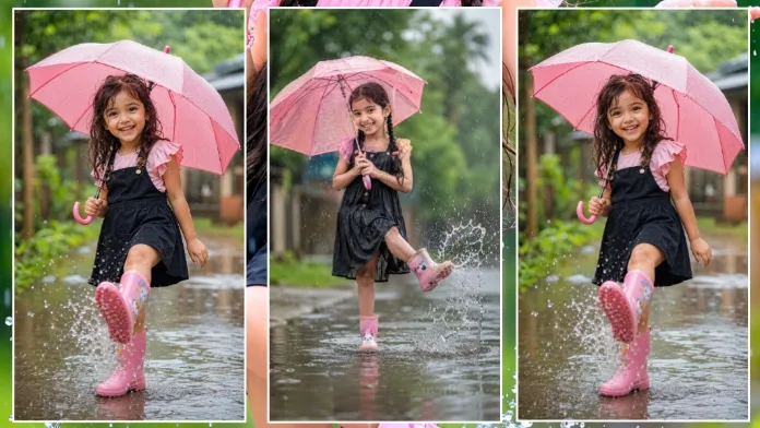 Cinematic Portrait of a Joyful Little Cute Girl The Trending AI Edit Prompt Everyone