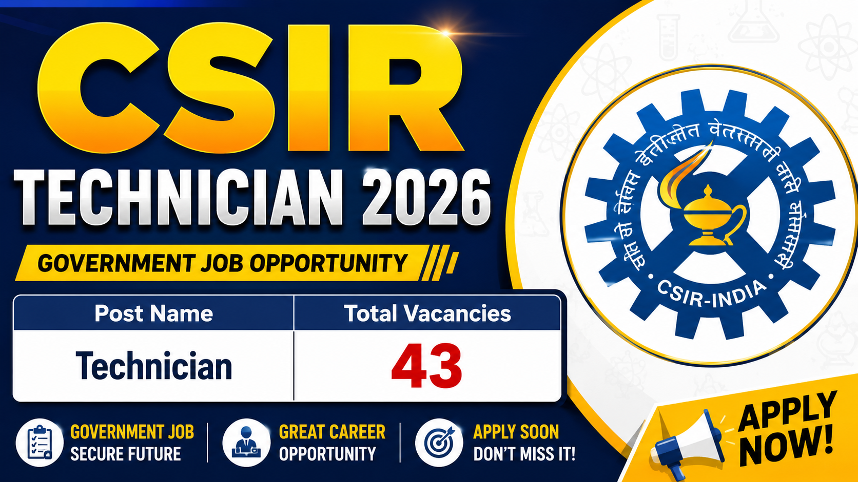 CSIR Technician Recruitment 2026